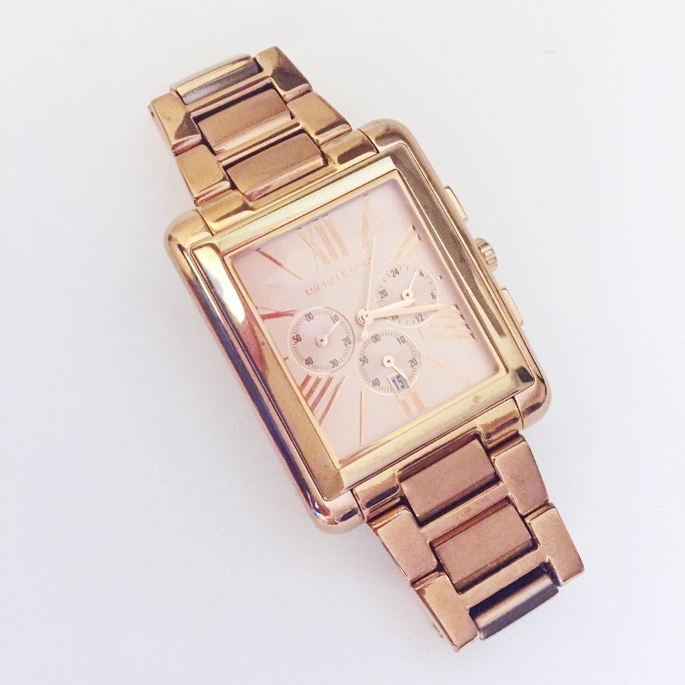 Michael Kors Rose Gold square face watch